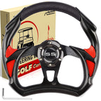 Roykaw Golf Cart Steering Wheel Or Hub Adapter For Ezgo Club Car Yamaha (Racing Style - Black)