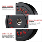 Papababe Bumper Plates Set 2-Inch, Color Coded Olympic Weight Plates, Weight Plate Set With Steel Insert For Weightlifting In Ho