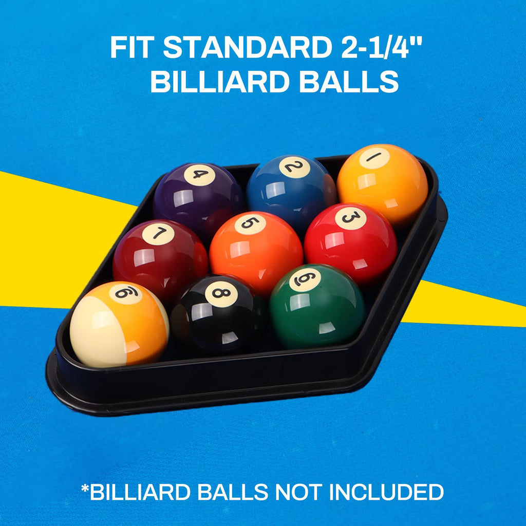 Gse Black Plastic Billiard Pool Ball 8-Ball Triangle Racks / 9-Ball Diamond Pool Ball Racks Fit Standard 2-1/4'' Billiard Pool B
