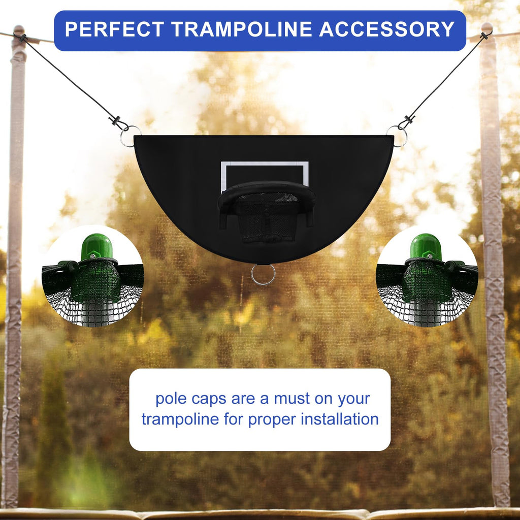 Toymis Trampoline Basketball Hoop, Breakaway Rim For Dunking Trampoline Basketball Attachment With Mini Basketballs Trampoline A