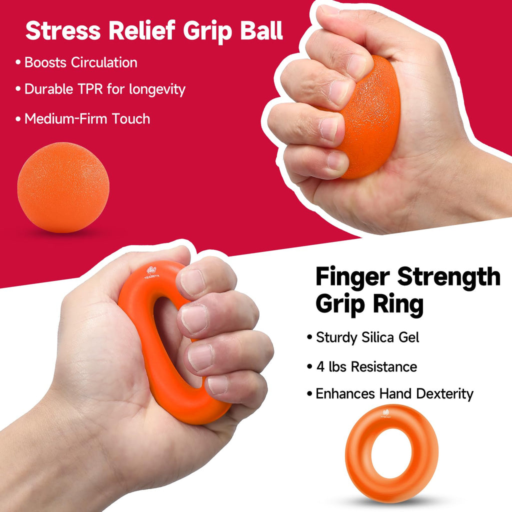 Fitbeast Grip Strength Trainer Kit Adjustable Resistance 2 Hand Grippers With Counters, Finger Stretcher Build Strength And Grip