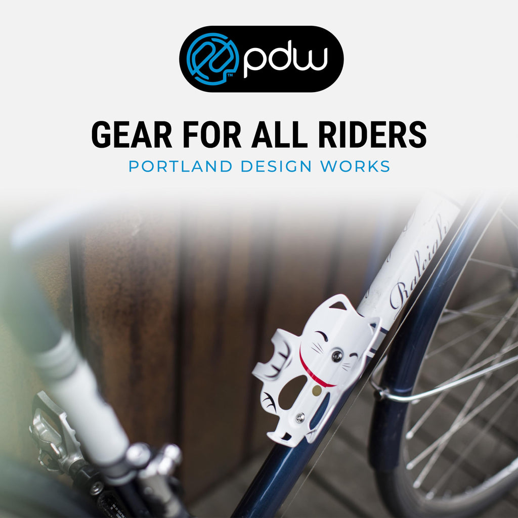 Portland Design Works  Lucky Cat Cage  Bicycle Water Bottle Cage, White