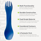 Humangear Gobites Uno | Travel & Camping Utensils | Portable & Convertible Dining Ware | Multi-Functional Spork, Blue