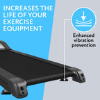 [6 Pack] Exercise Equipment Mat 4'' X 4'' X 0.5'' Pads - Treadmill Mat For Carpet Protection - Protective Anti-Slip Treadmill Pa