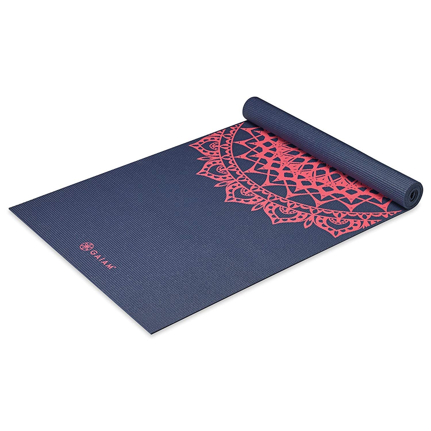 Gaiam Yoga Mat Classic Print Non Slip Exercise & Fitness Mat For All Types Of Yoga, Pilates & Floor Workouts, Pink Marrakesh, 4M