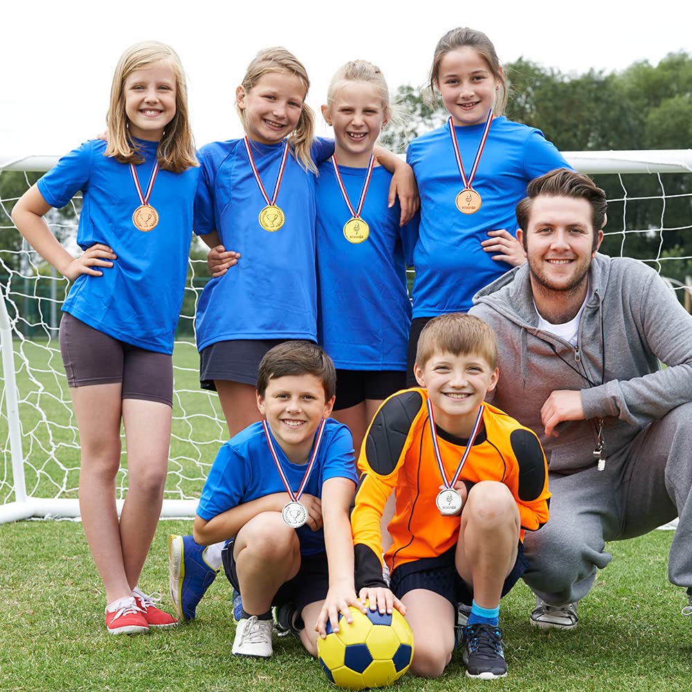 Pllieay 24 Pieces Plastic Winner Medals, Winner Award Medals, Gold Silver And Bronze Medals For Sports, Competition, Talent Show