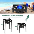 Goplus Outdoor Camping Stove, Single Burner Propane Gas Cooker W/Detachable Legs & 0-20 Psi Regulator & Csa Approval For Camp Pa
