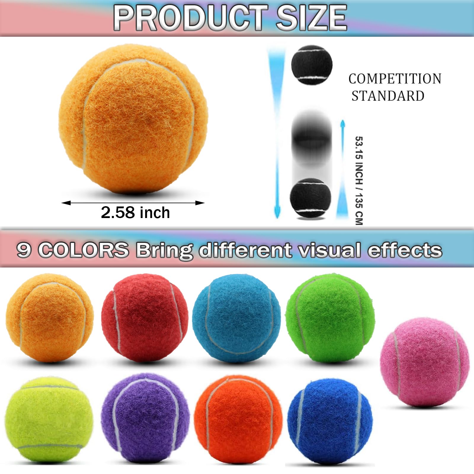 Shyujajie Tennis Balls, 20 Pack Training Tennis Balls,High Elasticity Practice Tennis Balls For Beginner, Exercise Playing Balls
