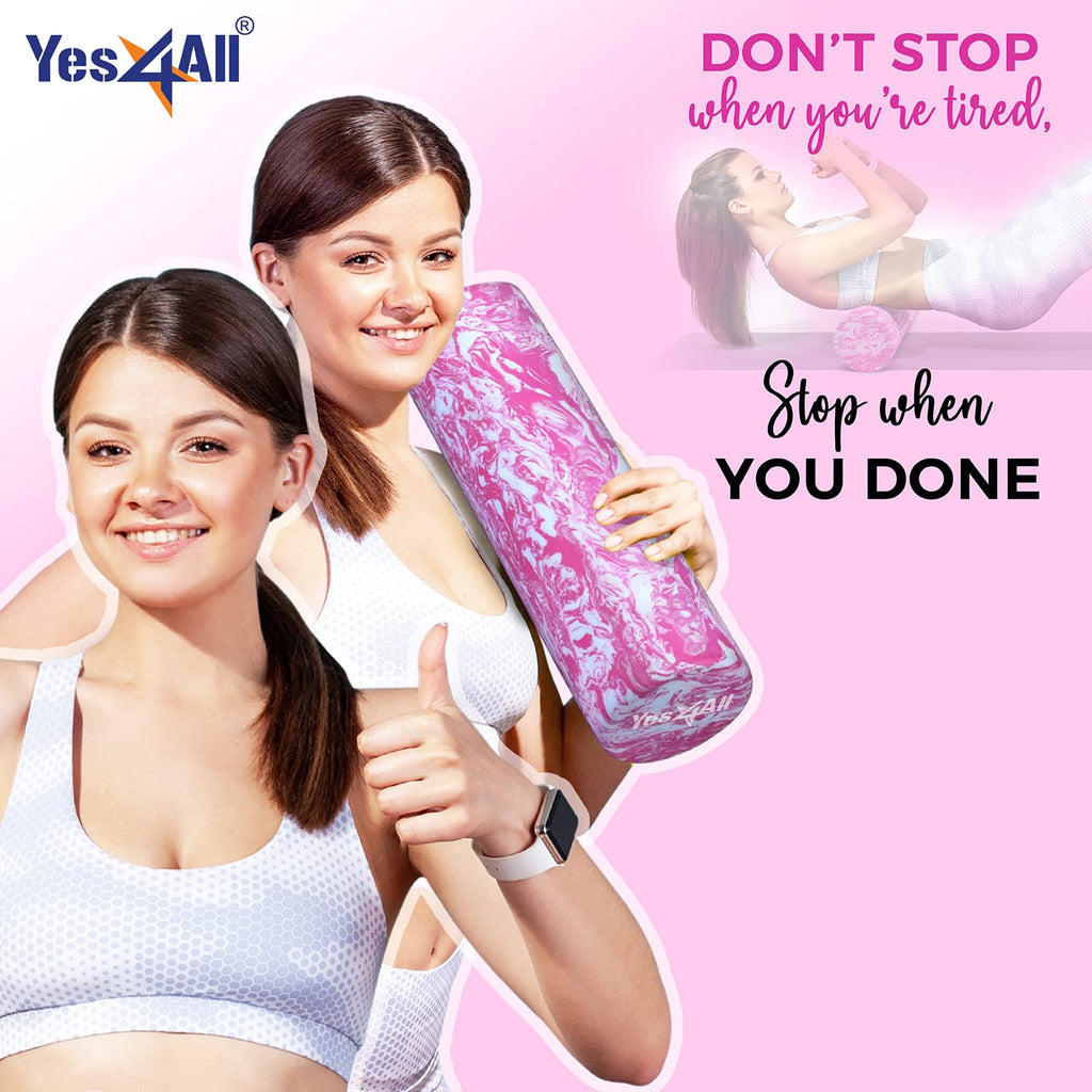 Yes4All Eva Foam Roller For Deep Massage, Rehabilitation And Physical Therapy (18 Inch, Unicorn Marbled)