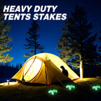 Hicarer 40 Pcs 12 Inch Tent Stakes Screw In Camping Stakes Heavy Duty Metal Spikes Ground Anchor Peg Threaded Tent Spikes With H