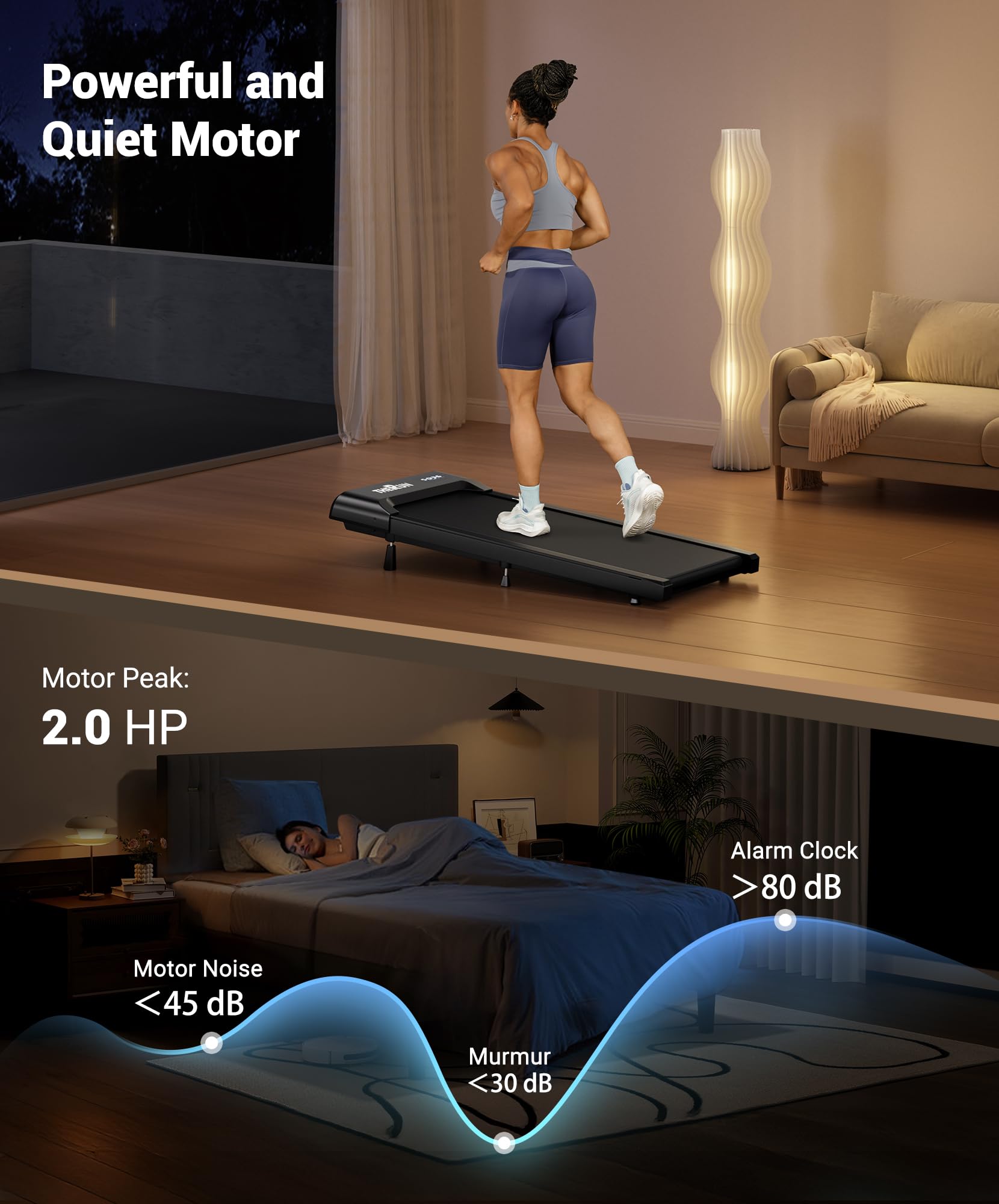 Therun Walking Pad Treadmill With 10% Incline, Under Desk Treadmills For Home Office, Portable Small Walking Pad With Remote Con