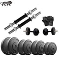Beacon International Rubber Dumbells Sets 20 Kg Exercise Set, Rubber Weight Plates, Dumbbell Rods, Gym Gloves