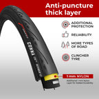 Fincci Pair 700 X 25C Tire Foldable 120 Tpi For Racing Touring Cycling All Season Bicycle - Pack Of 2 Road Bike Tires 700X25C