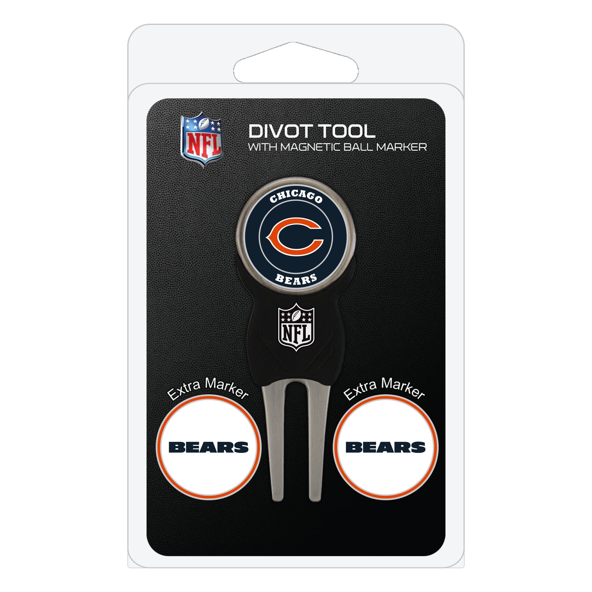 Team Golf Nfl Chicago Bears Divot Tool Pack With 3 Golf Ball Markers Divot Tool With 3 Golf Ball Markers Pack, Markers Are Remov