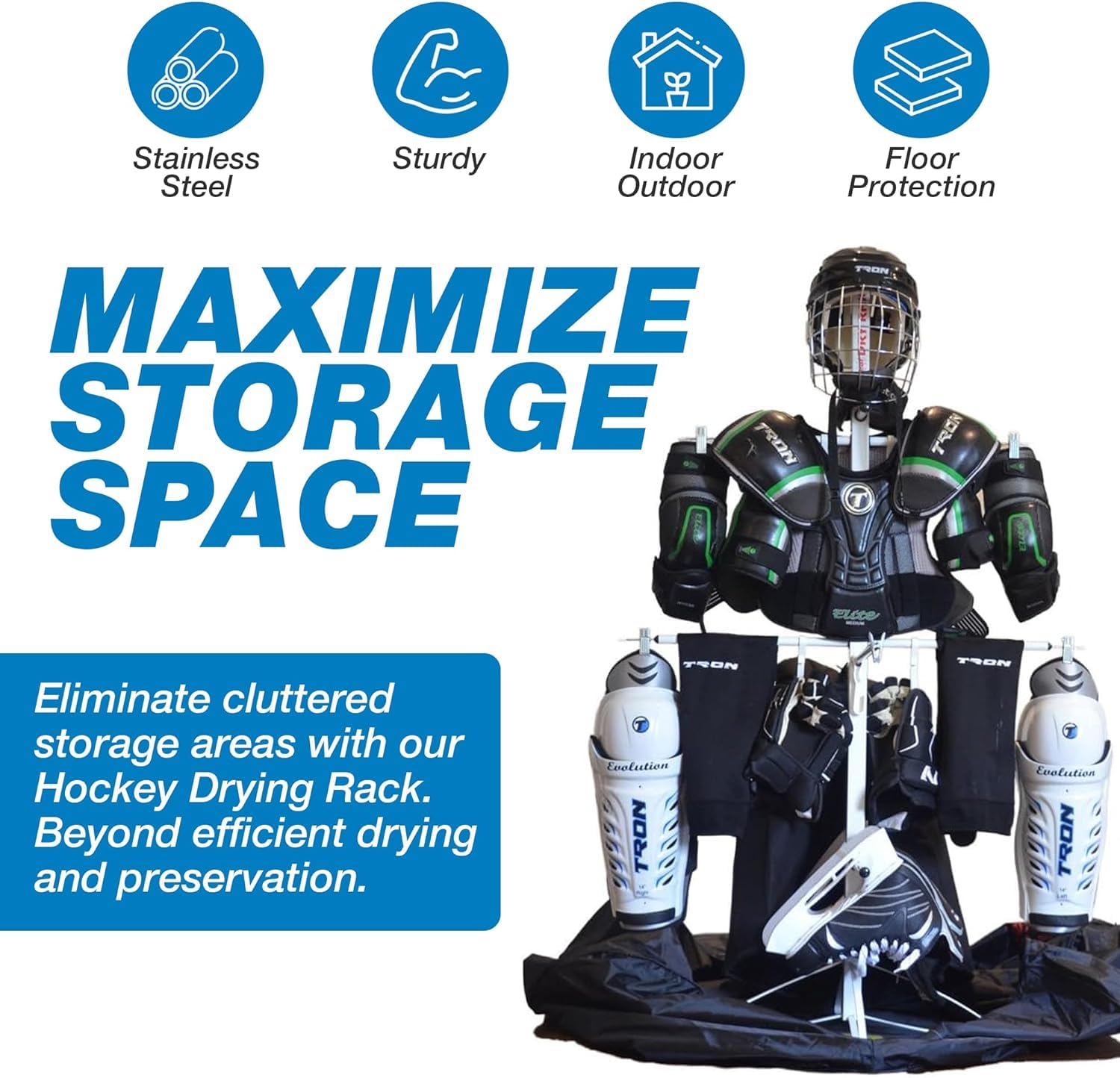 Wet Gear-Hockey Equipment Dryer Rack: Metal Model