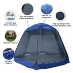 Kingcamp Pop Up Screen Tent, Camping Tent For 4-6 Person 10' X 10' Portable Screen House Room With Detachable Sunshade For Campi