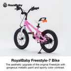 Royalbaby Freestyle-7 Toddlers Kids Bike 12 Inch Wheel Dual Handbrakes Bicycle Beginners Boys Girls Ages 3-4 Years, Pink