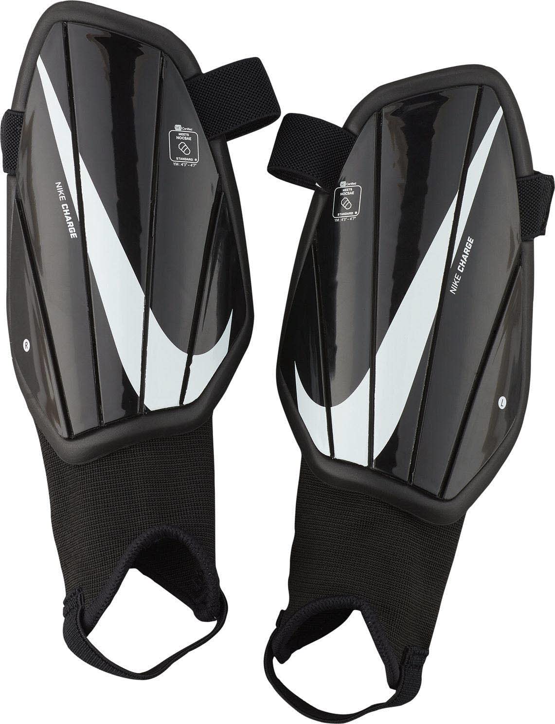 Nike Youth Charge Shin Guards (Black/White) (YS)