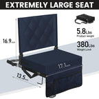 Sheenive Stadium Seats For Bleachers With Back Support, Bleacher Seats With Backs And Cushion Wide, Padded Portable Folding Comf