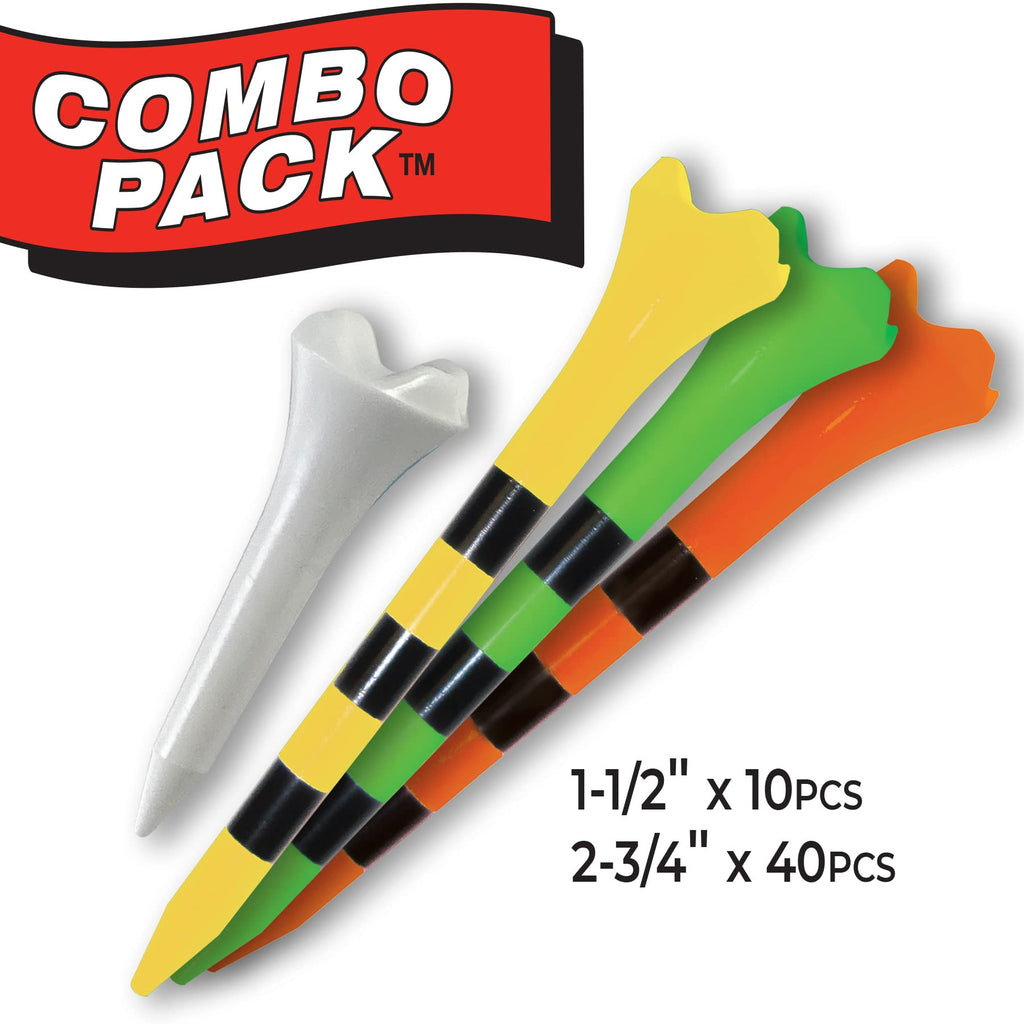Pride Golf Tee Pride Performance Combo Pack (50 Count: 40 2-3/4'' & 10 1-1/2'')