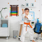 Winartton 8 Belts Karate Belt Display Rack With Stickers, Martial Arts Belt Display Holder, Taekwondo Belt Jiu Jitsu Belt Bjj Be