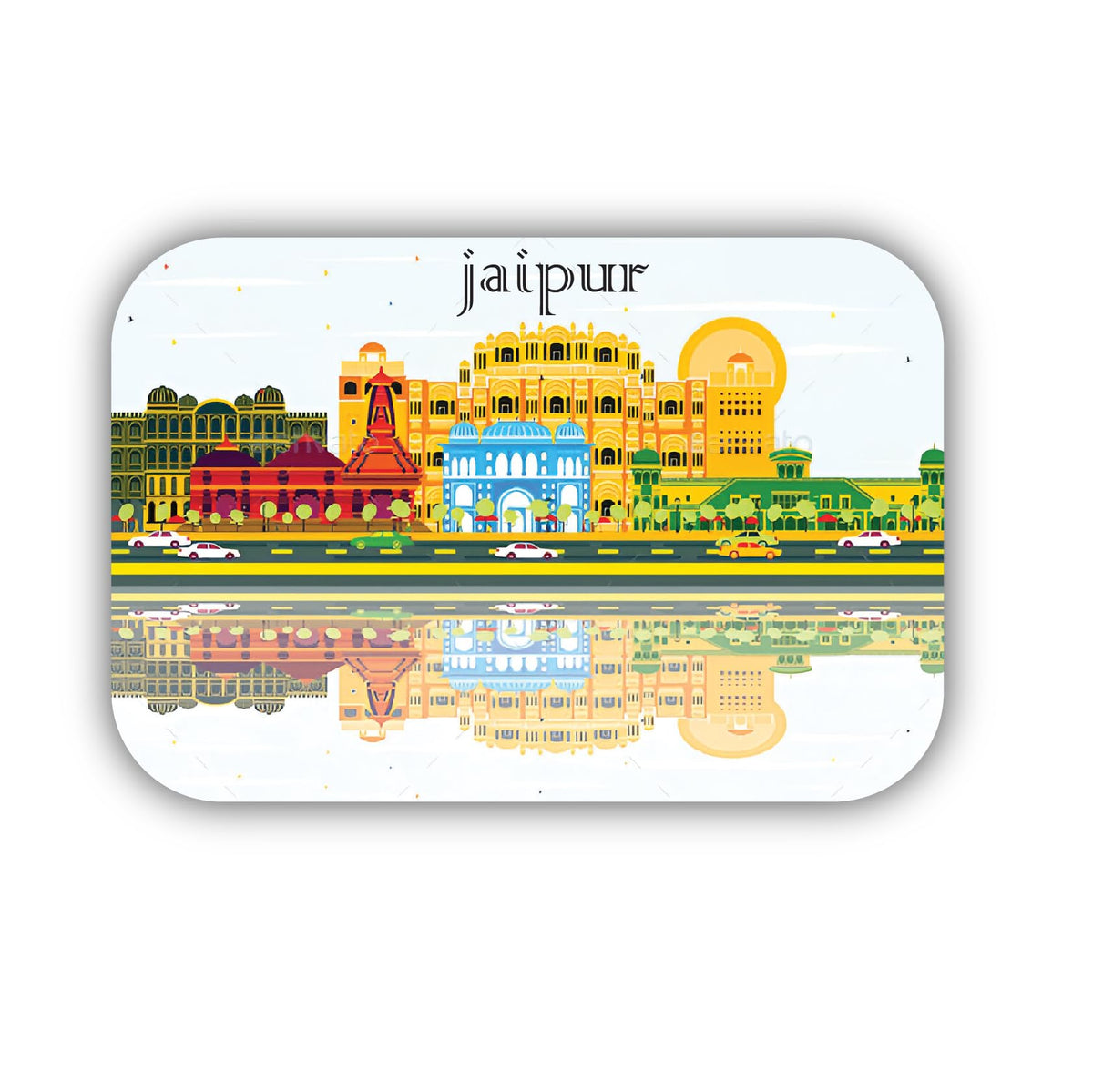 ISEE 360 Jaipur Rectangular Fridge Magnet for KitchenHomeRefrigerator Office Door Decors Multicolor Travel Souvenir Gift L X H 3