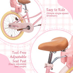Glaf Girls Bike For 2-12 Years Old 12 14 16 20 Inch Toddlers And Kids Bike With Training Wheels & Doll Seat Girls Boys Bicycle,A