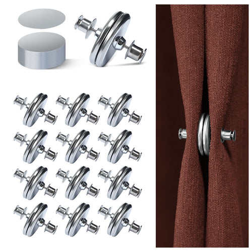 12Pairs Curtain Magnets, ZNJAVX Curtain Magnets Closure with 12pcs SelfAdhesive Patch  Strong Magnetic Curtain Clips to Keep C