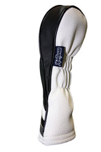 Majek Golf Headcovers Black And White Leather Style 1, 3, X Driver And Fairway Head Covers Fits 460Cc Drivers