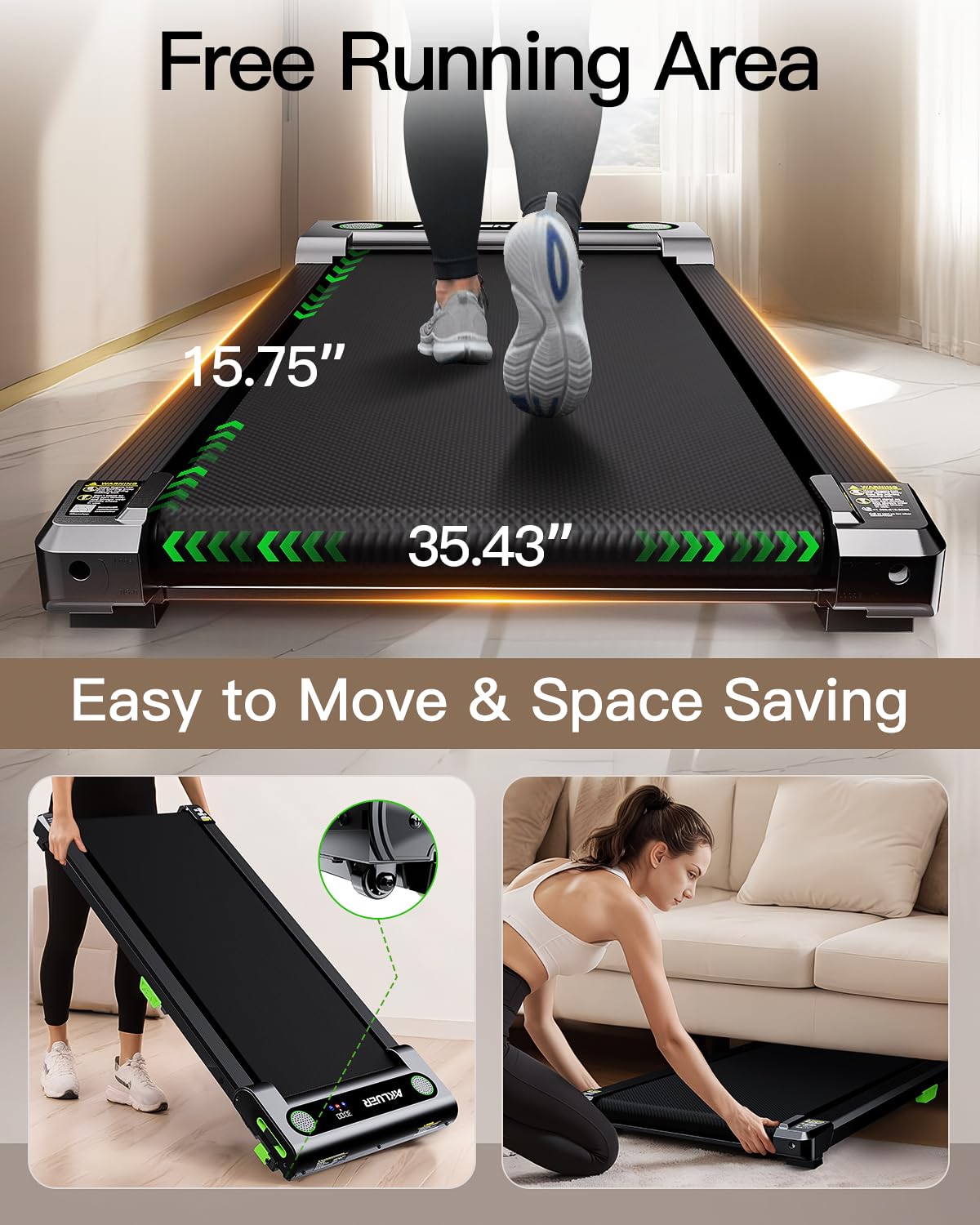 Walking Pad With Incline, Akluer Incline Treadmills For Home, 2.5 Hp Under Desk Treadmill Small With Remote Control, Walking Pad