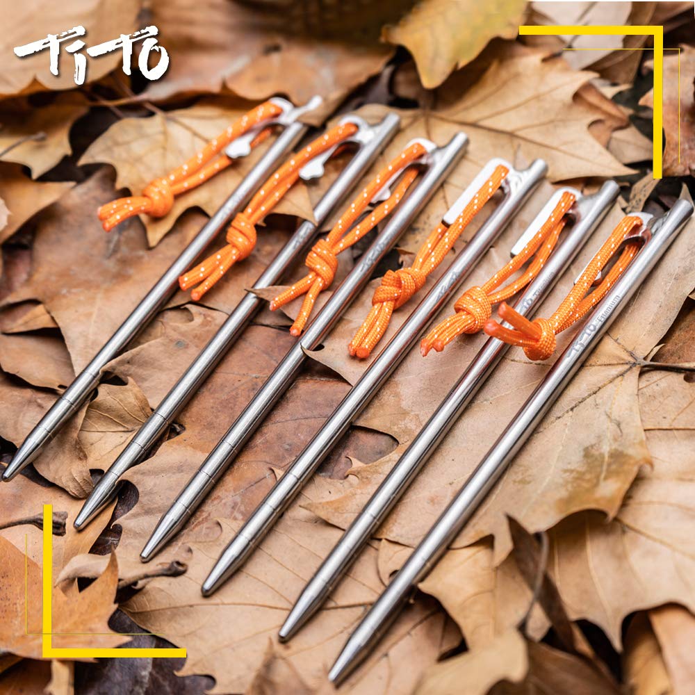 Tito Titanium Tent Pegs Stakes Lightweight Snowfield Grassland Heavy Duty Tent Nails For Outdoor Camping Hiking And Plant Suppor
