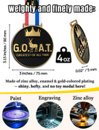 Bstwarm Goat Medal - 3' Heavy Duty Goat Necklace, Double-Sided 3D Engraved Championship Trophy For Sports Awards, Mvp Gifts & Co