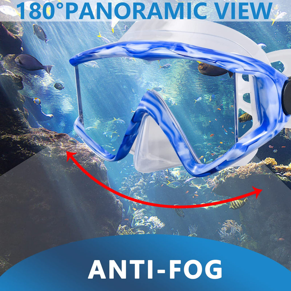 Aqua A Dive Sports Diving Mask Anti-Fog Swimming Snorkel Mask Suitable For Adults Scuba Dive Swim Snorkeling Goggles Masks (Blue