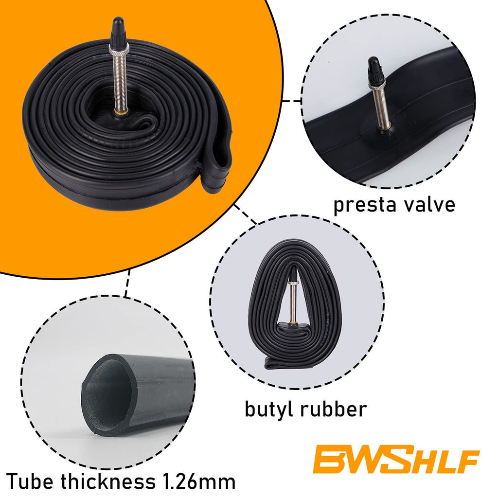 Bwshlf Bike Inner Tube 700X25/32C Bicycle Replacement Butyl Inner Tube With 48Mm Presta Valve For Road Bikes (6 Pack)