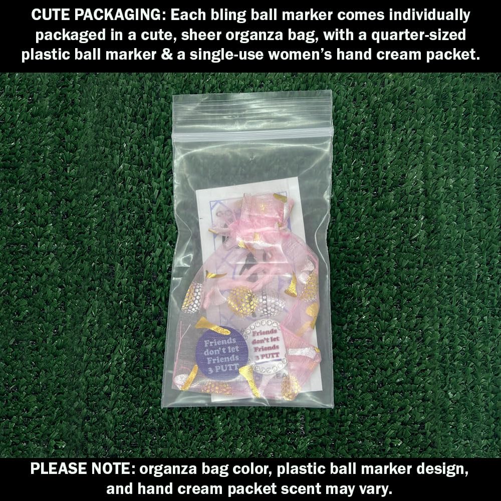 Giggle Golf Bling Friends Dont Let Friends 3 Putt Golf Ball Marker With A Magnetic Hat Clip  Fun Golf Accessories For Women