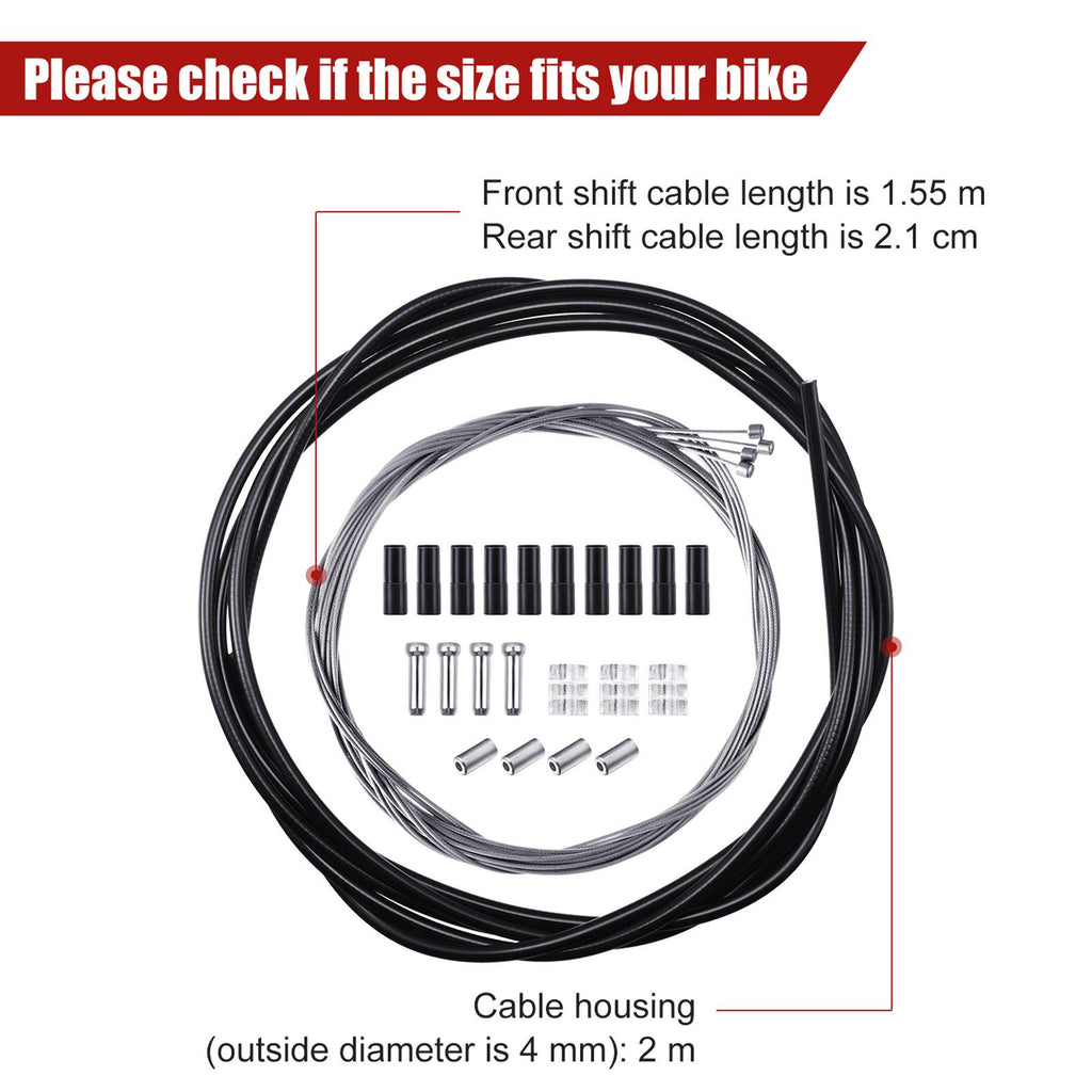 4 Pack Bike Brake Gear Shifter Cable Kit, Universal Bicycle Change Cable Bike Shift Cable And Transmission Cable, Bicycle Cyclin