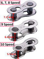 Hotop 8 Pairs Bicycle Missing Link For 6, 7, 8, 9, 10 Speed Chain, Silver, Reusable (6 7 8 Speed)