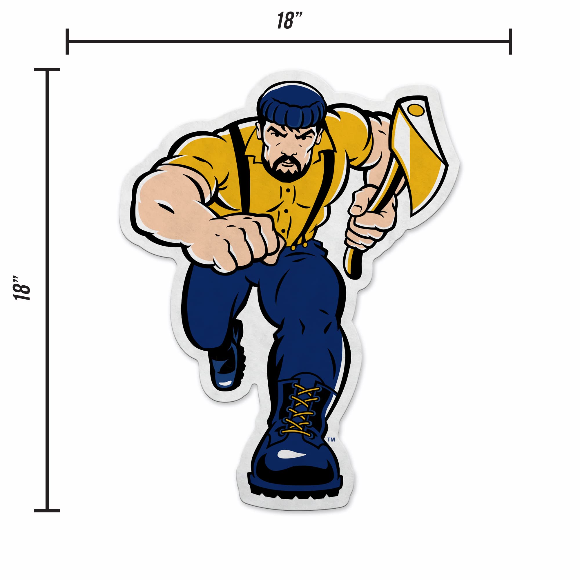 Rico Industries Ncaa Northern Arizona Lumberjacks Mascot Shape Cut Pennant - Home And Living Room D  Cor - Soft Felt Ez To Hang,