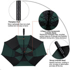 G4Free 68 Inch Automatic Open Golf Umbrella Double Canopy Extra Large Oversize Windproof Waterproof Stick Umbrellas(Black/Dark G