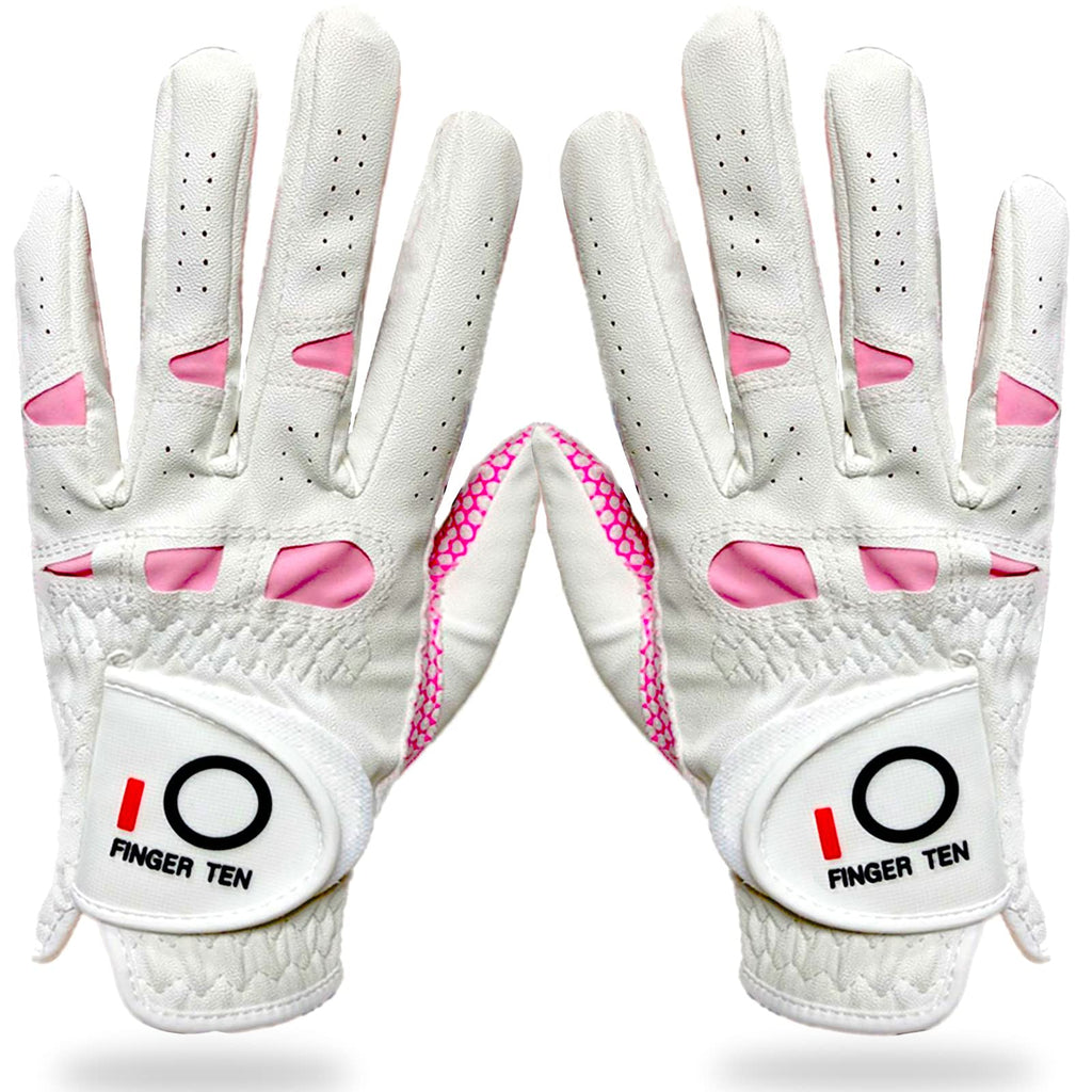 Amy Sport Womens Golf Glove Pair Both Hands Golf Gloves Women Right Handed Golfer Left Hand Ladies Rain Grip All Weather Pink Si