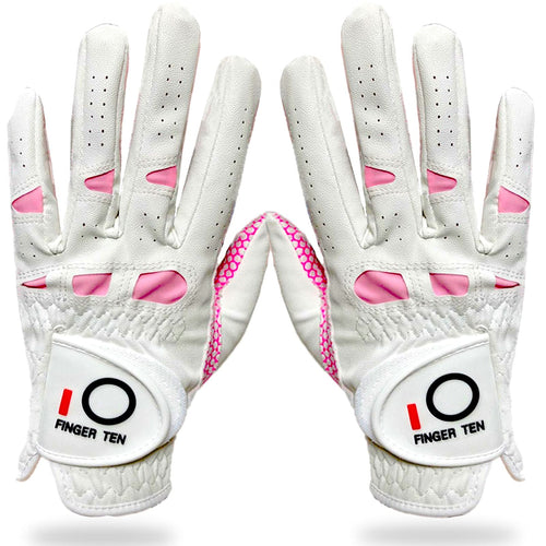 Amy Sport Womens Golf Glove Pair Both Hands Golf Gloves Women Right Handed Golfer Left Hand Ladies Rain Grip All Weather Pink Si