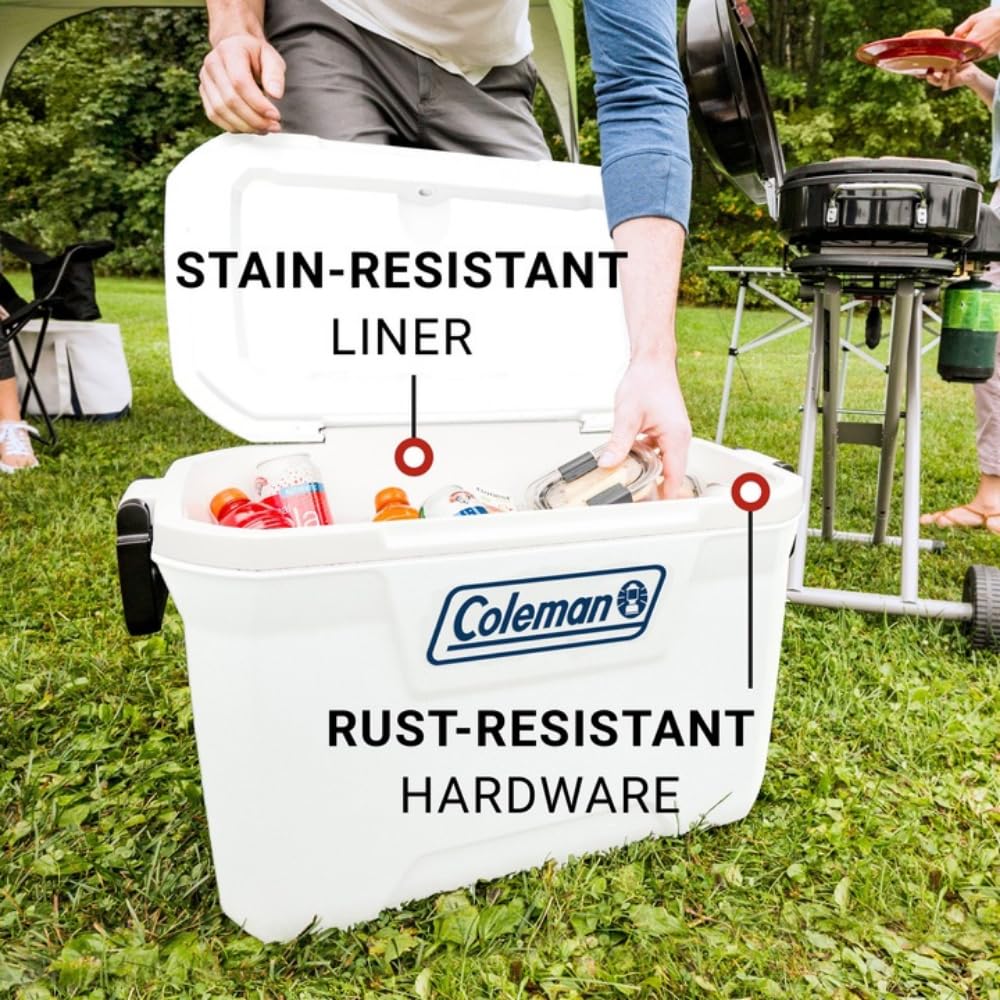 Coleman Classic Series 52Qt Marine Cooler, Fully Insulated Lid & Body Keeps Ice Up To 3 Days, Holds Up To 80 Cans