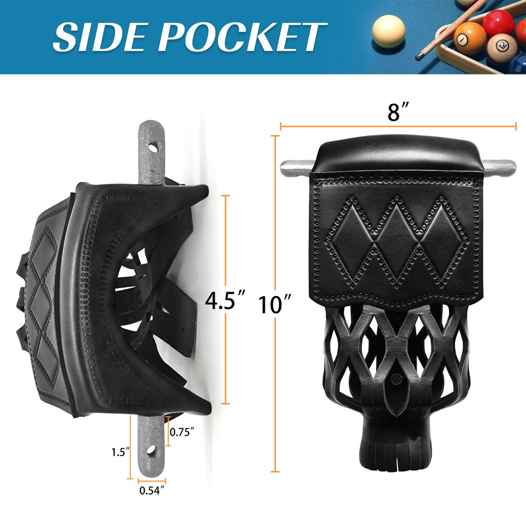 Moyansuper Billiard Pool Table Pockets Heavy Duty Pu Leather Billiard Pockets Set Of 6,Including 4 Corner Pockets And 2 Side Poc