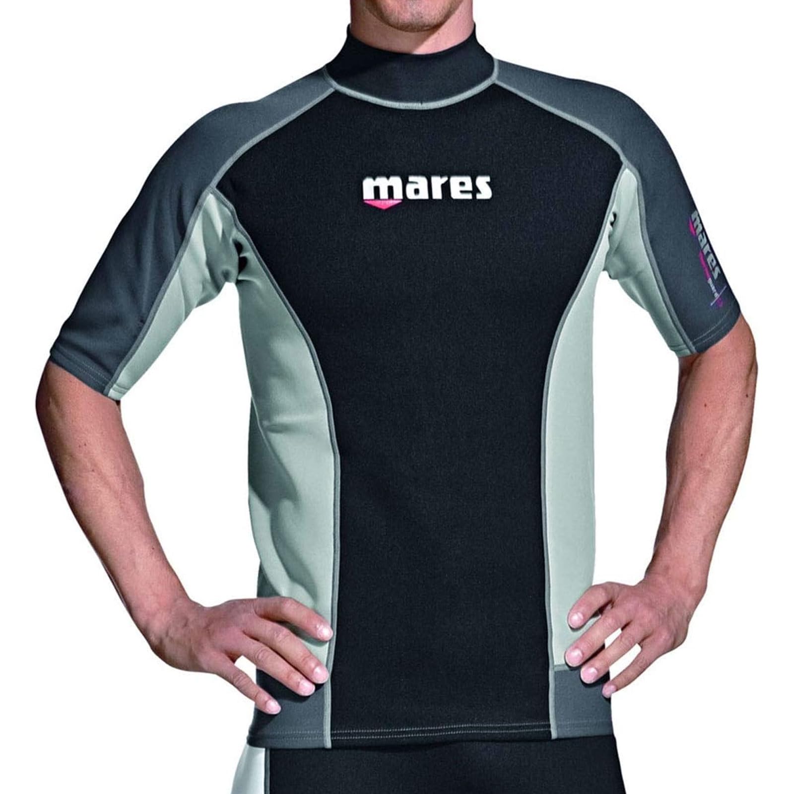 Mares Mens Trilastic ShortSleeve Rash Guard | UPF 50+ Sun Protection Lightweight QuickDry Swim Shirt with Flat Seam Construct