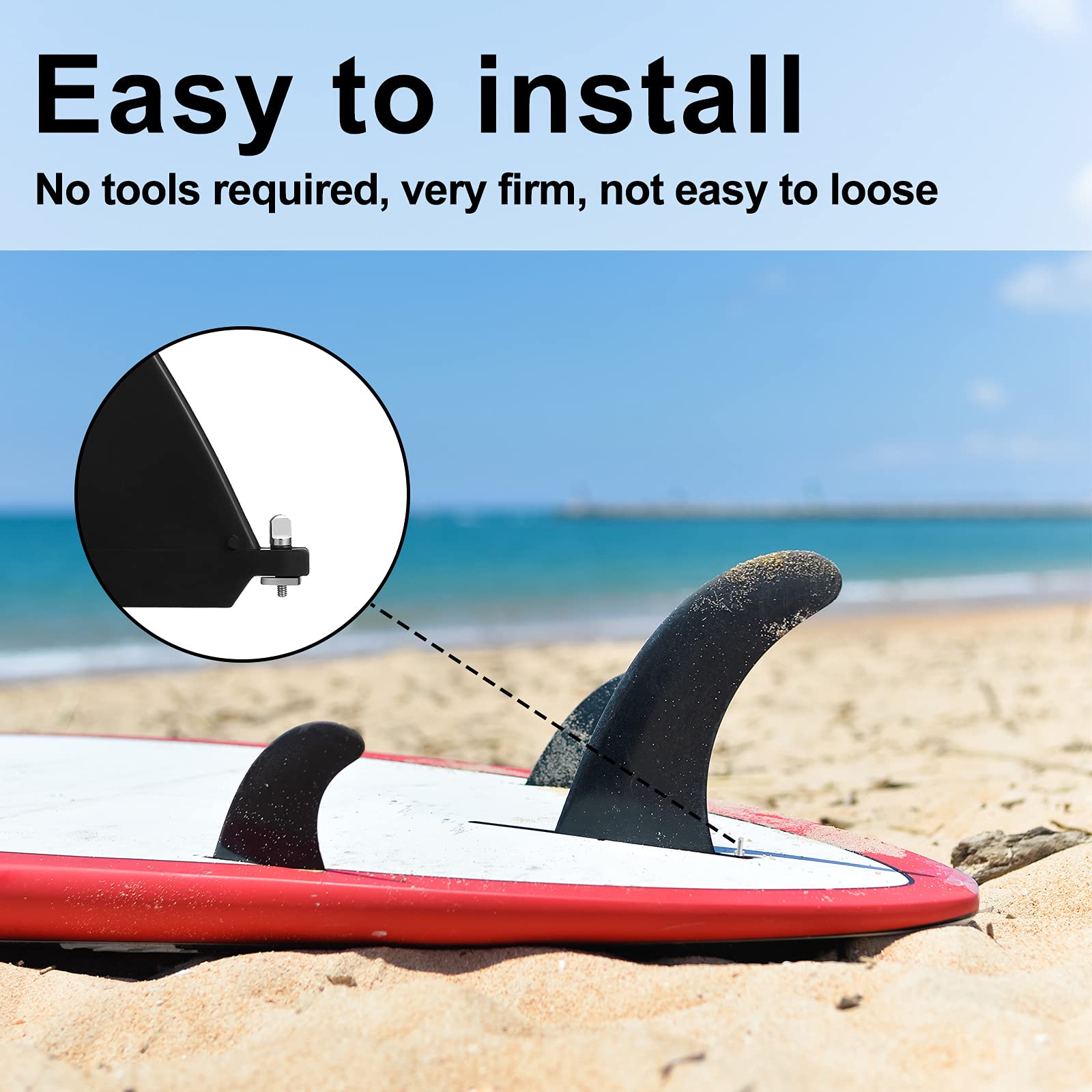 Ferraycle 6 Pieces Surfing Accessories No Tool Stainless Steel Fin Screw Thumb Fin Screw For Men Women Surfboard Surf Longboard