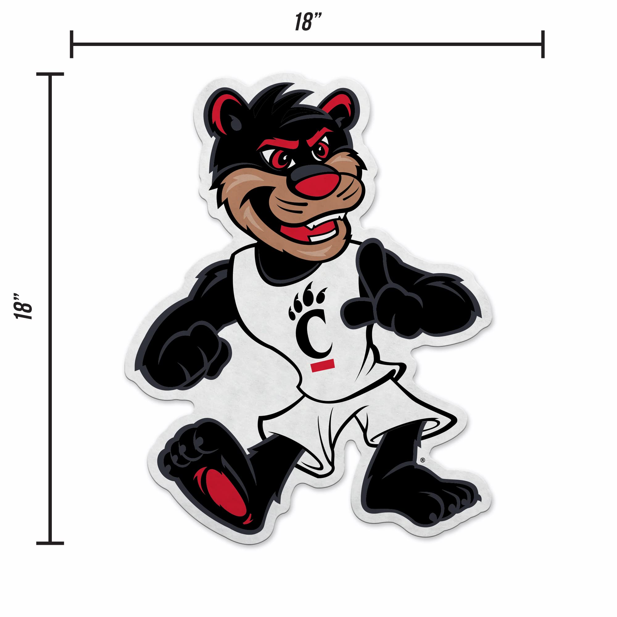 Rico Industries Ncaa Cincinnati Bearcats Mascot Shape Cut Pennant - Home And Living Room D  Cor - Soft Felt Ez To Hang