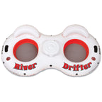 Pittman Outdoors River Drifter Inflatable Water Float Tube With Ice Chest Cooler, 2 Person