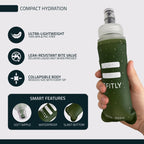 Soft Flask - 8.5 oz (250 ml) - Shrink As You Drink Pocket Soft Water Bottle for Hydration Pack/Running Vest - Folding Water Bott
