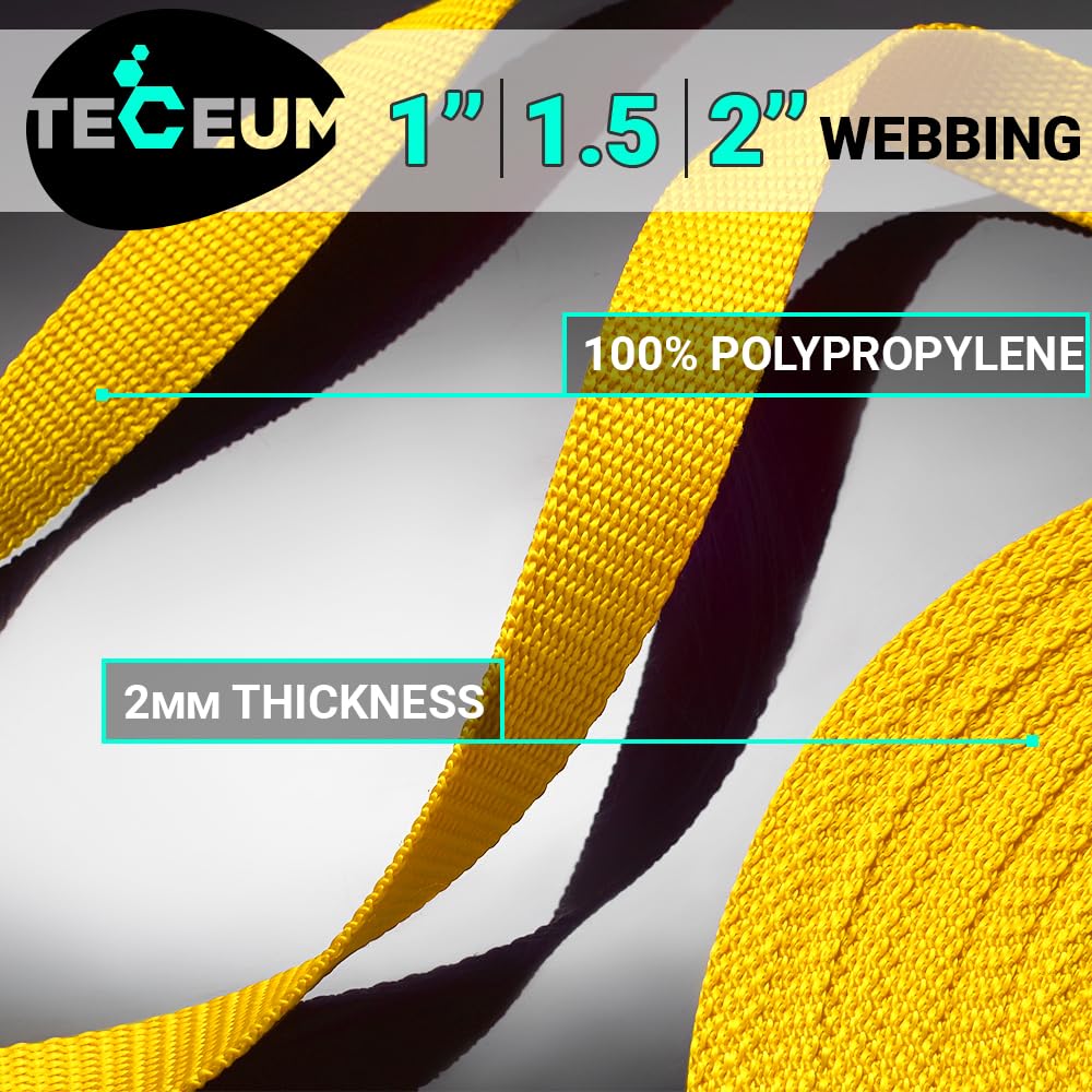 Teceum 1 Inch Webbing - Honey Yellow - 10 Yards - 1    Webbing For Climbing Outdoors Indoors Crafting Diy Nw