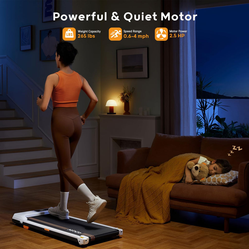 Hitgo Under Desk Treadmill - 2 In 1 Walking & Jogging Pad, Portable With Remote Control & App, 2.5Hp Compact Walking Pad For Hom